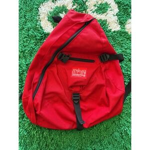 Manhattan Portage Sling Bag Unisex OS Red Excellent USA Made Cordura Backpack